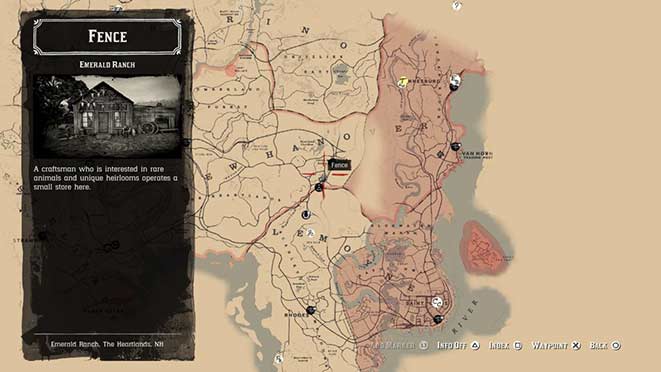 rdr 2 Изумрудное ранчо - карта
